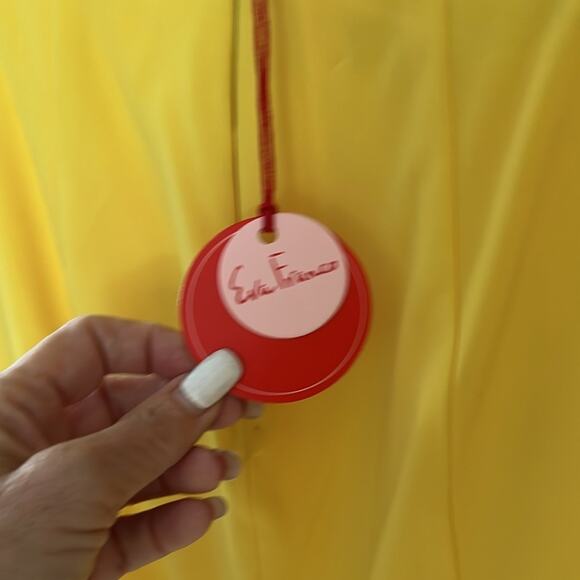 NWT $128 ANTHROPOLOGIE Eva Franco straight skirt banana yellow 8 - Picture 6 of 7